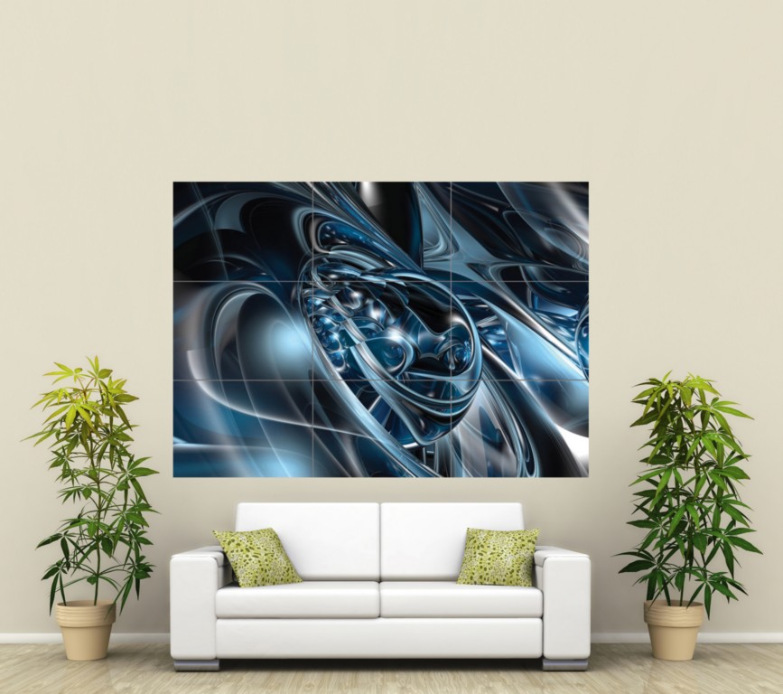 ABSTRACT 3D ARTY ART GIANT PICTURE POSTER PRINT