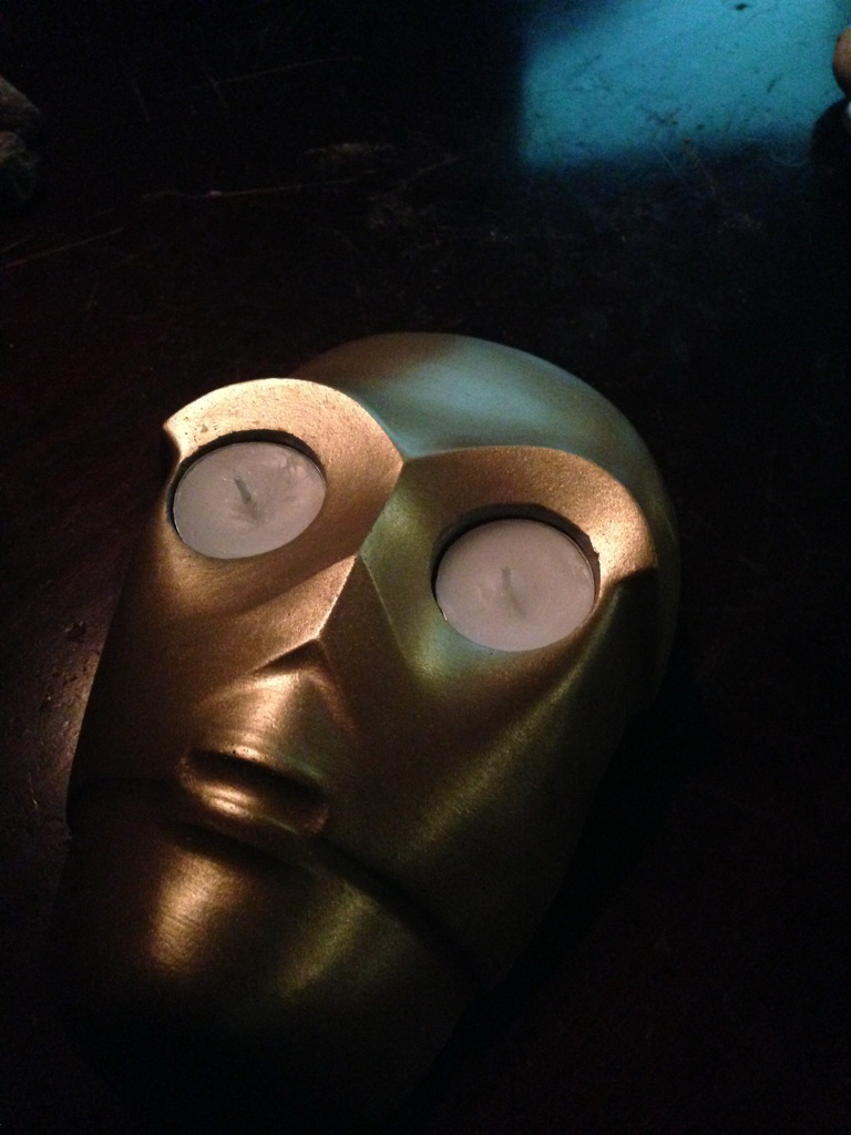 C-3PO fullskalig värmeljus betong ansikte