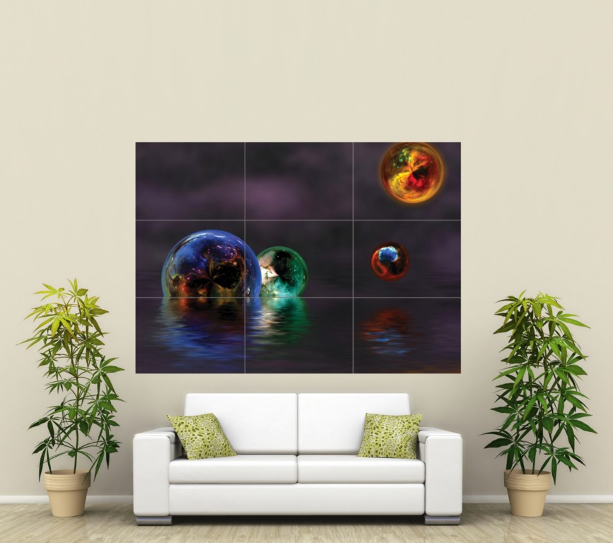 3D ABSTRACT BALLS ART GIANT PICTURE POSTER PRINT ST001