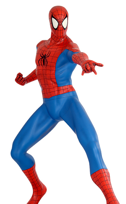Marvel Comics fullskalig Staty Spider-Man med Metall Platta 185 cm